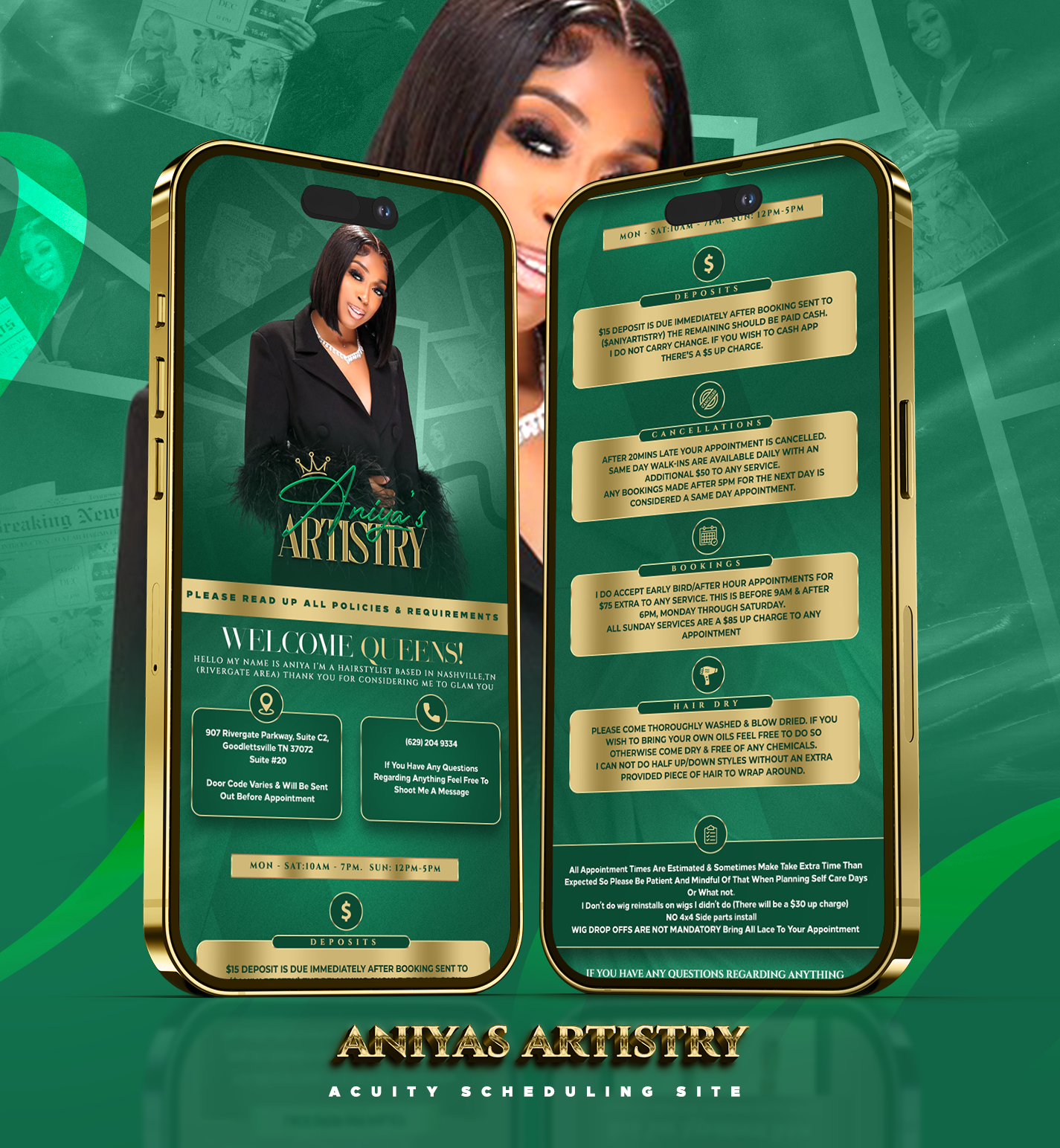 Example of Custom Acuity Scheduling Page Design